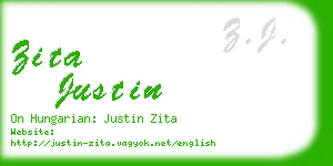 zita justin business card